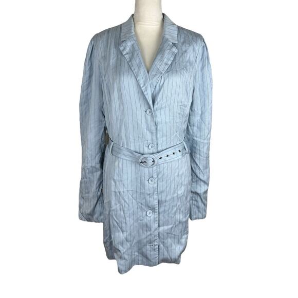 MAJORELLE Oakwood Belted Mini Dress in Powder Blue Deep V-Neck Size XL - Picture 3 of 8